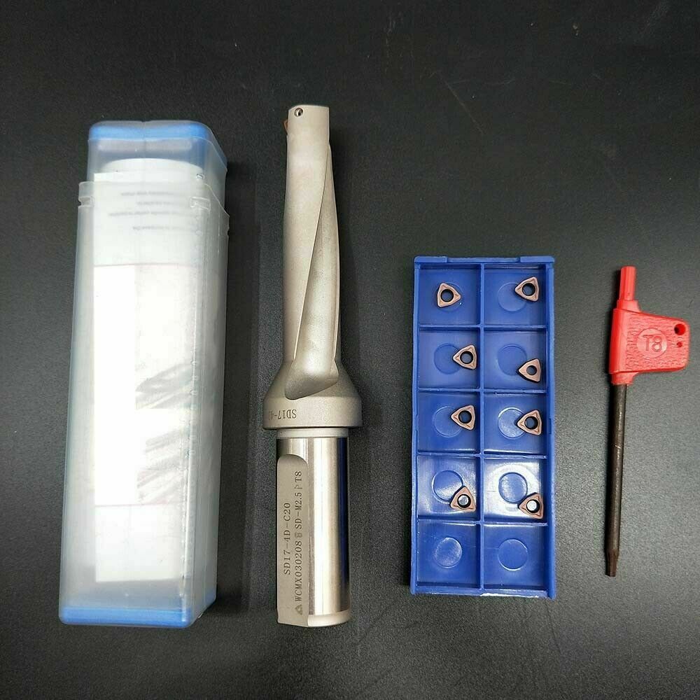 WC-17-4D-C20 17mm U drill indexable drill + 10pcs WCMX030208-FZ carbide insert