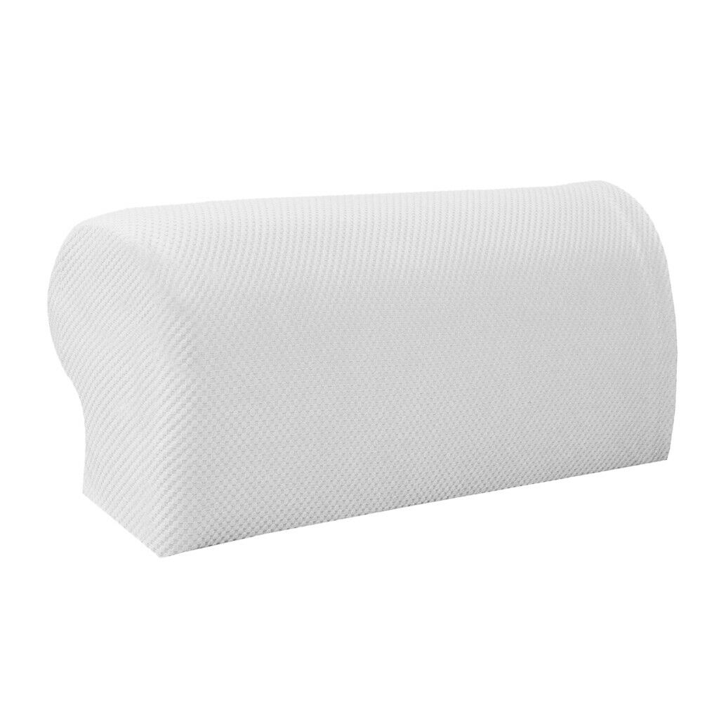 4Pcs  (2Pattern)White Elastic Chair Sofa Armrest Covers Armchair Slipcovers