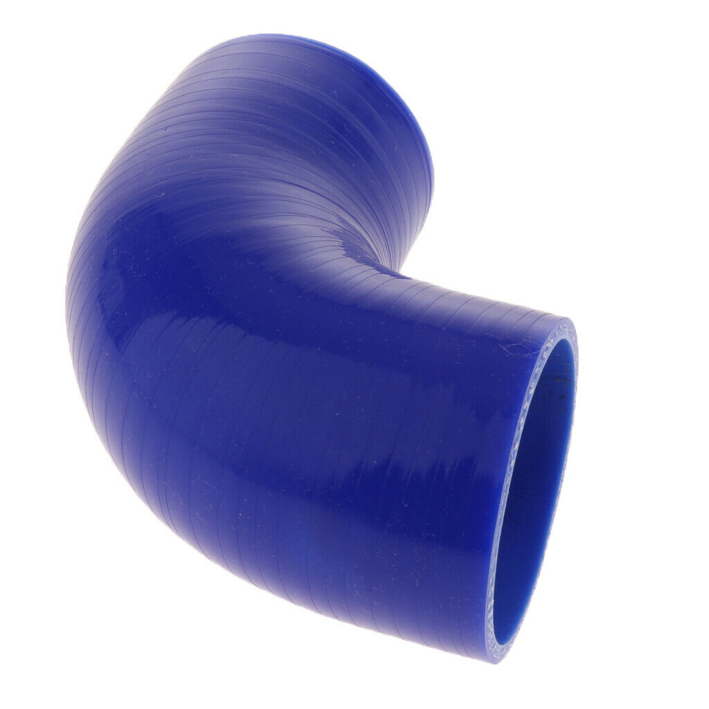 2Pcs 90 Degree 63mm 4 Ply Silicone Elbows Turbo Hose Racing Coupler Pipe Blue