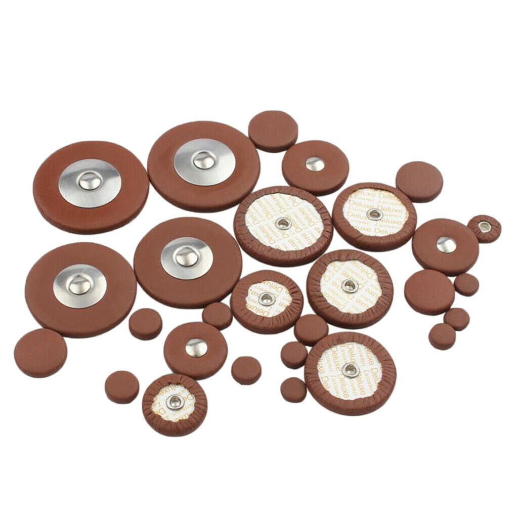28 Pieces Soprano Saxophone Pads Sax Leather Pads for Saxphone Repair