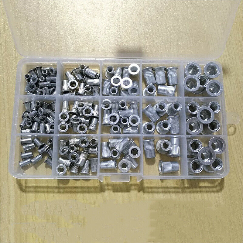 150Pcs Boxed Flat Head Rivet Nut Countersunk Vertical Grain Aluminum Rivet Nut