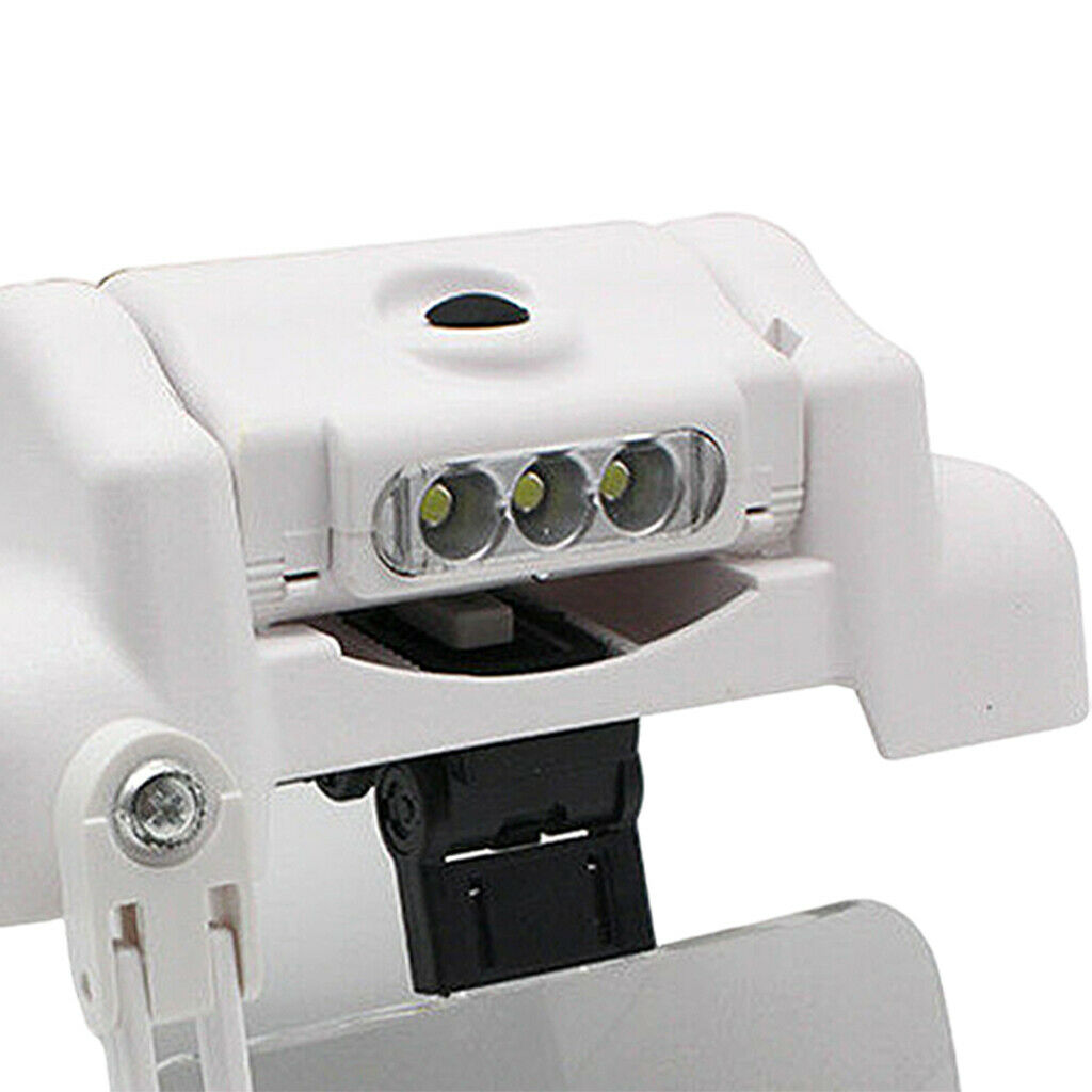 Jewelers Headband LED Light Head Loupe Bright Illuminated Magnifier w/ Lens