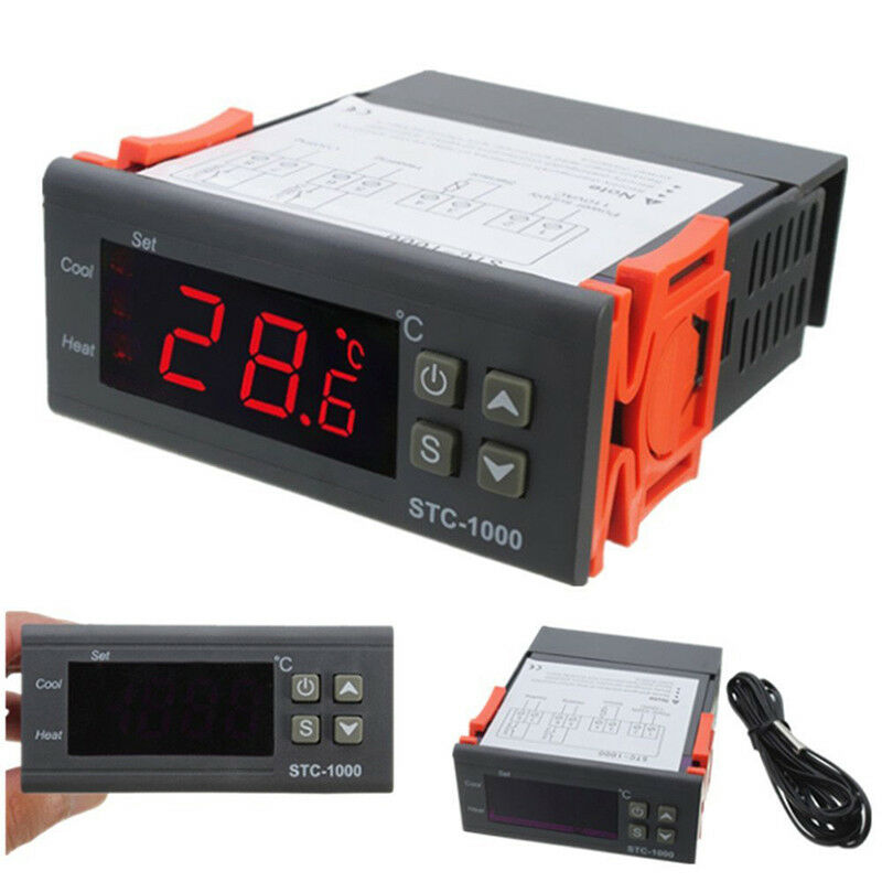 Digitaler Temperaturregler Thermostat LED Sensor für Inkubator AC10A 220VFBBDAU