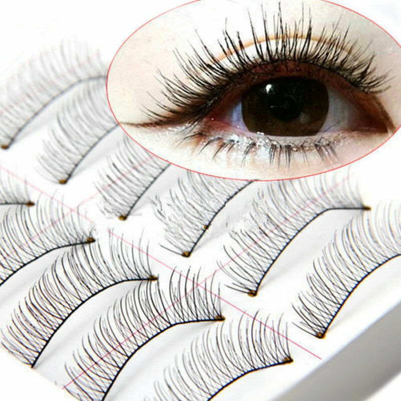 10-Pairs Makeup Soft Natural Cross Handmade Eye Lashes Extension False Eyelashes