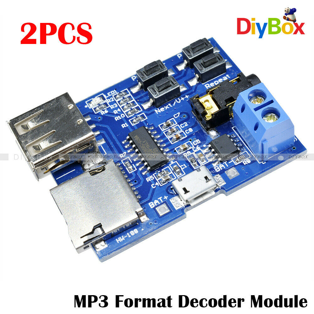 [2PCS] TF MP3 Card U Disk Format Decoder Aamplifier Decoding Audio Player Module