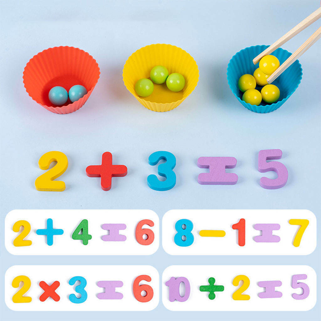Clip Bead Hands Brain Training Wooden Digital Durable for Activities Toddler