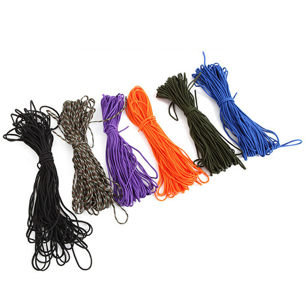 100FT Outdoor Camping Paracord Parachute Cord Rope 7 Strand Core Black