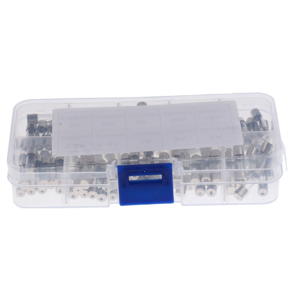 10 Practical AGC Fuse Holder Case In-Line Screw 100Pcs Glass Tube Fuses Kit