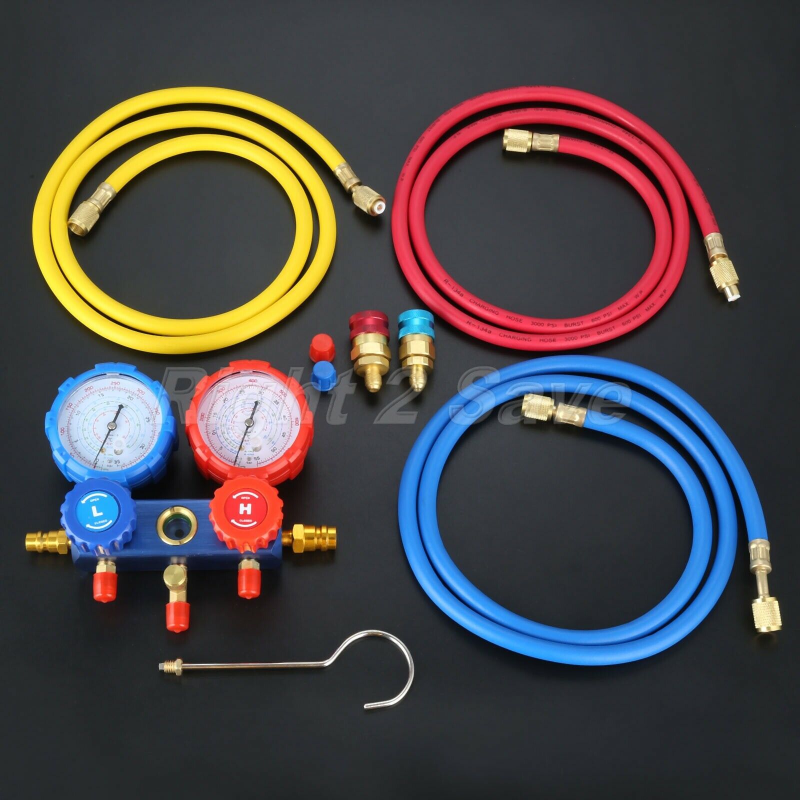 Manifold Gauge Set 36" Hoses HVAC Charge Diagnose Tool for R410a R22 R404a R134a