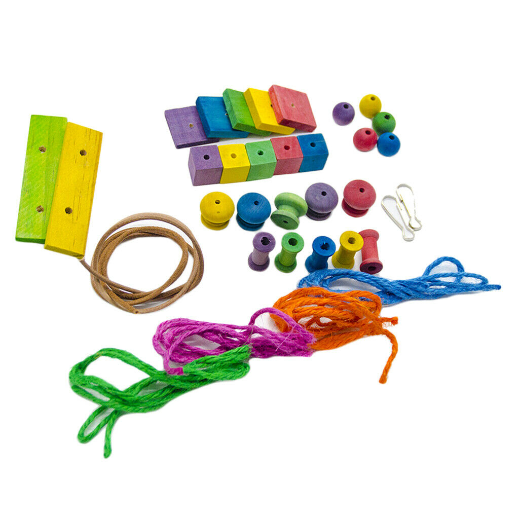 Bird Chew Toys Natural Wooden Bird Toys for Parrots, Budgies, Parakeets,