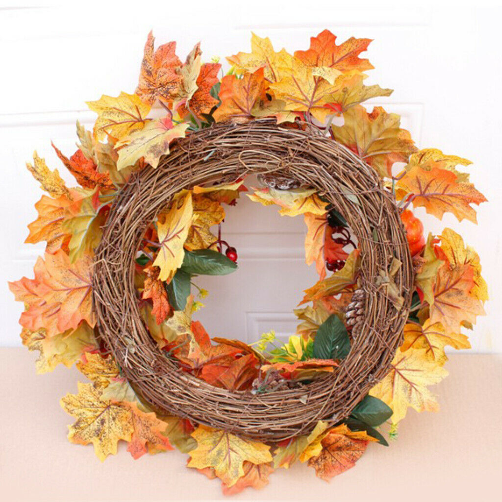 Autumn Fall Harvest Garland Wreath 50cm Wall Decor Halloween Christmas