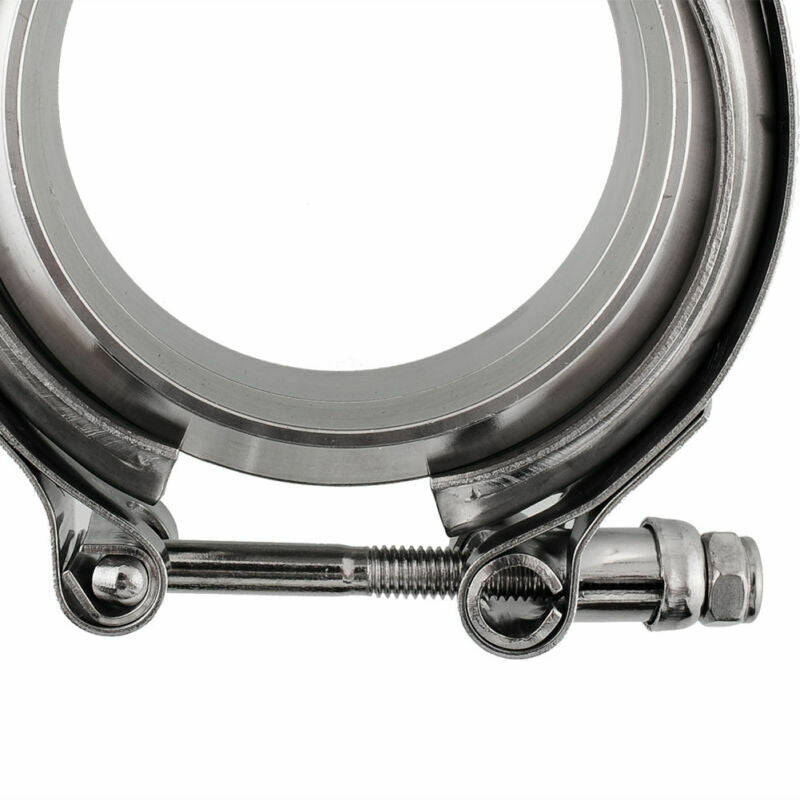 2.5" Inch Car Turbo Exhaust Downpipe Stainless Steel V-Band Clamp With 2 Flanges