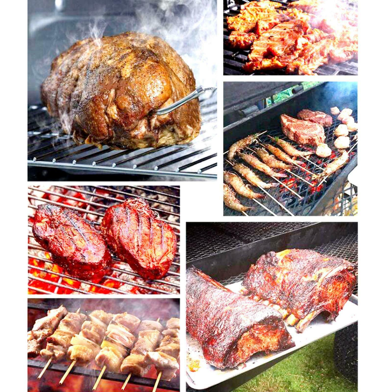 Stainless Steel Smoker Box Charcoal Gas Grill Hinged Lid for Meat Smoking