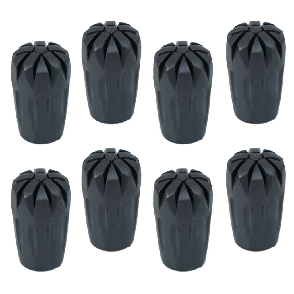 8 Pack Trekking Stick Tips Outdoor Mountaineering Pole   Replacement Black