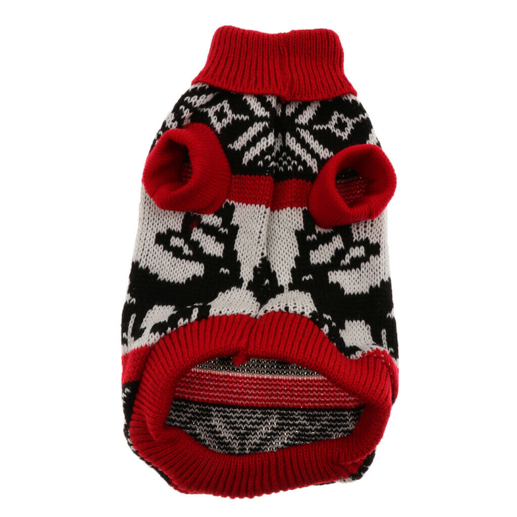 Pet Dog Cat Puppy Warm Sweater Jumper Costume Winter Apperal Deer Pattern S