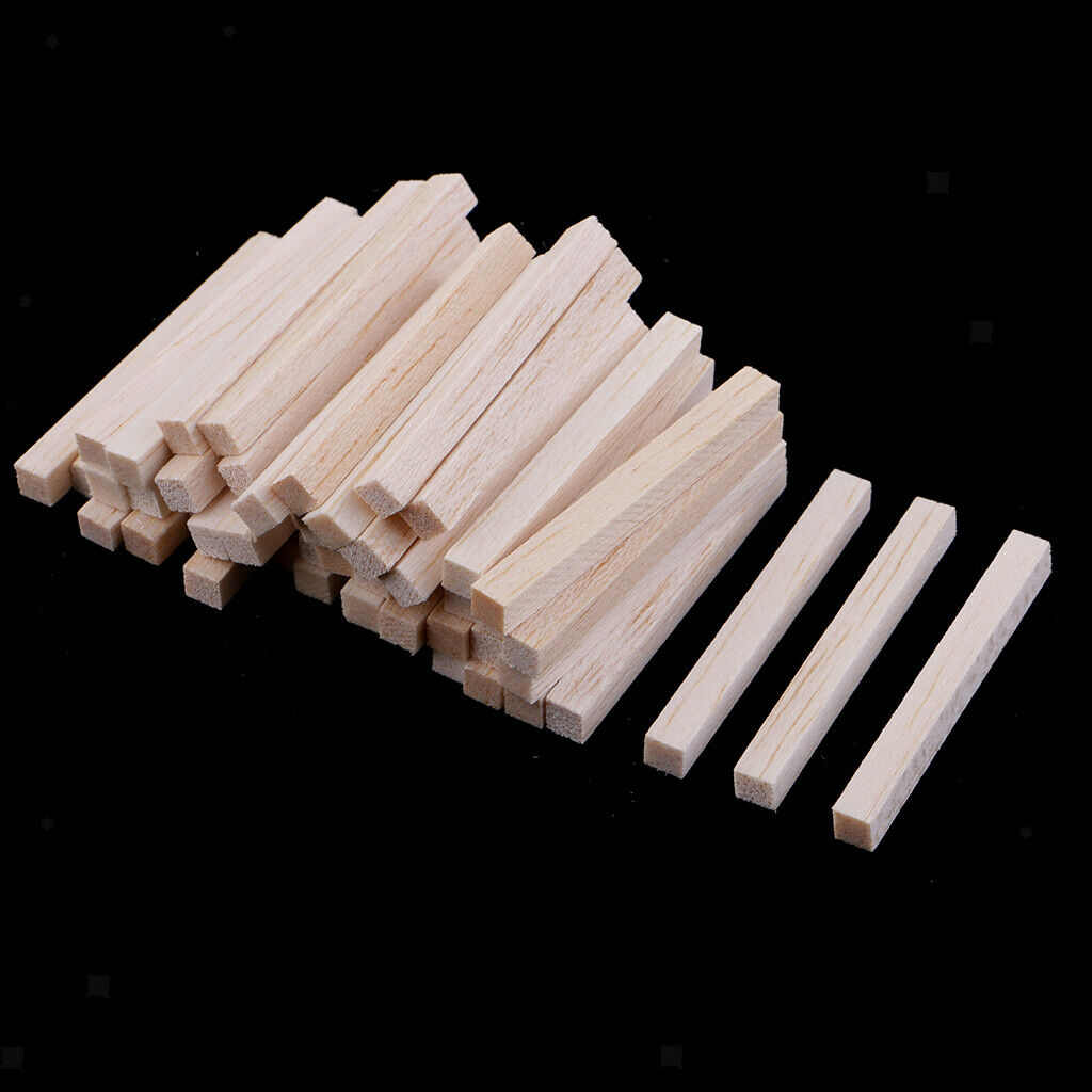 100 Pieces Natural Balsa Wood Shapes Wooden Dowel Modelling Building Hobbies