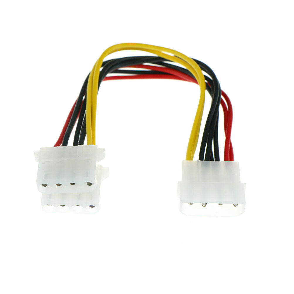 2pcs 4 Pin Male to 2 port IDE Female Power Supply Splitter Adapter Cable .l8