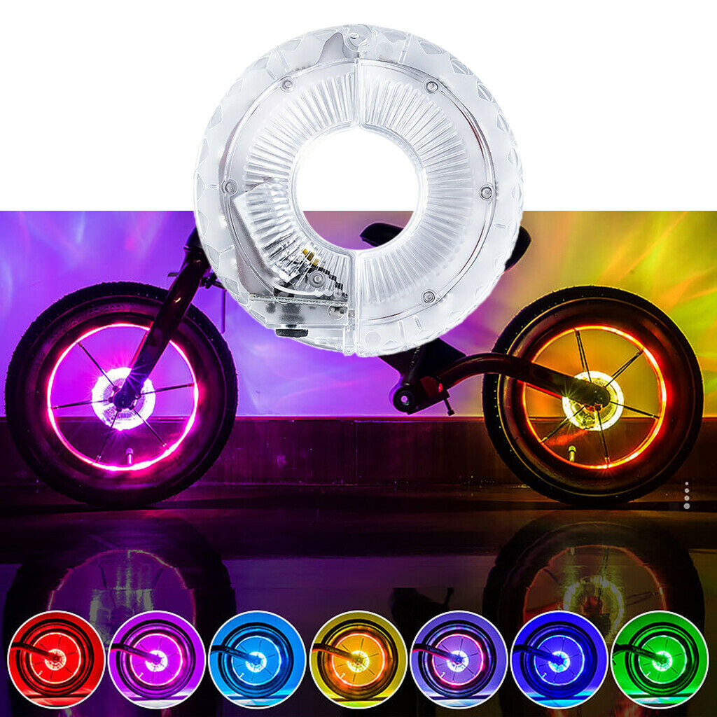 7 Color Bike Spoke Hub Light 12 LED RGB Colorful Spoke Lights Decoration