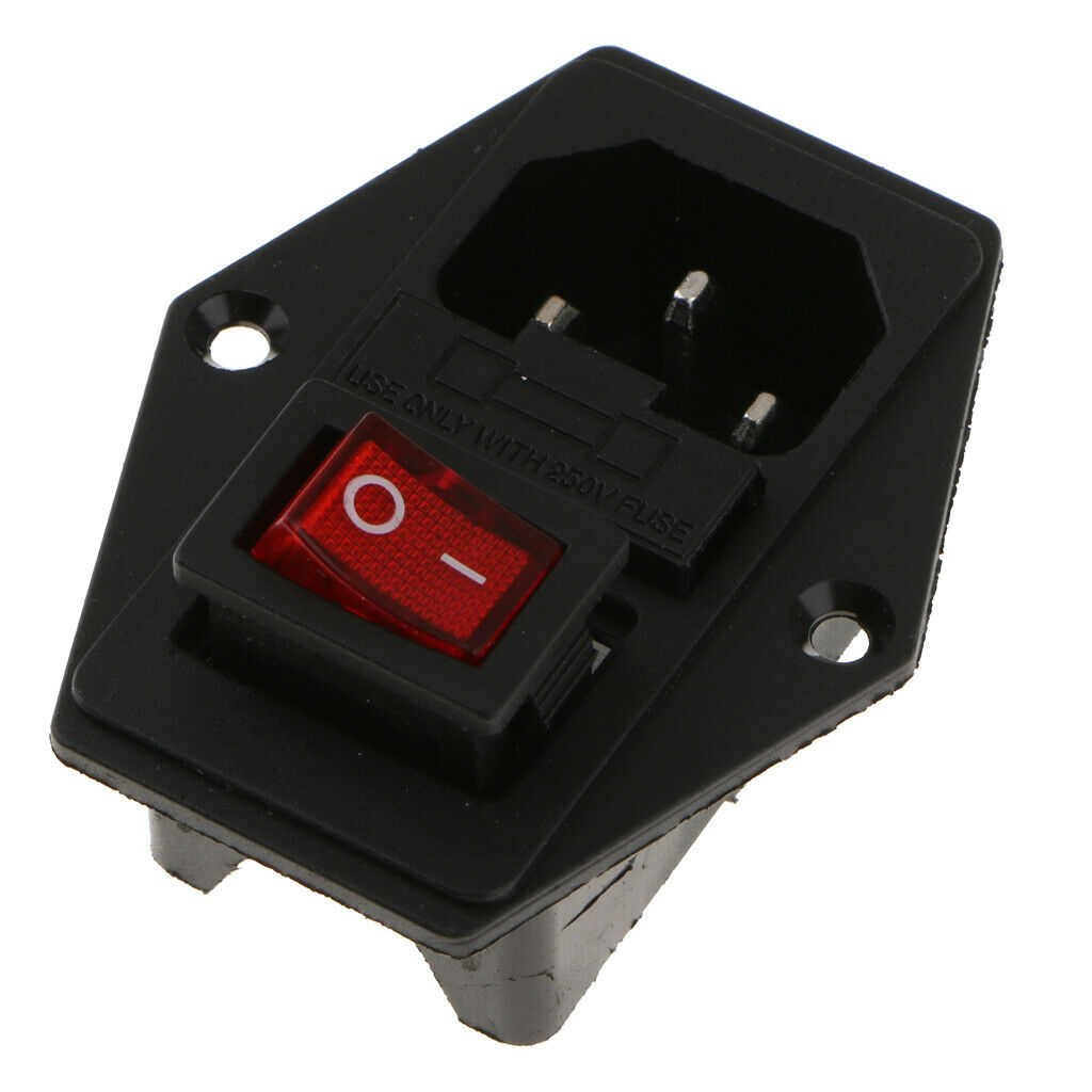 3pin Male Outlet Inlet Module Plug Fuse Switch Parts