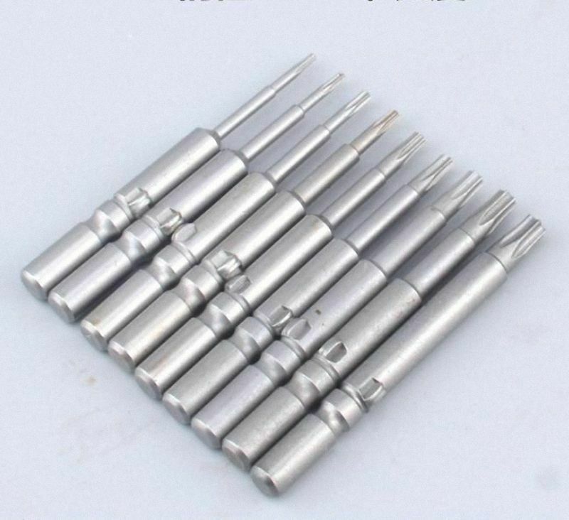9Pcs 6MM SHANK DIA TORX SCREWDRIVER SET HEAD TOOL - T5-T25