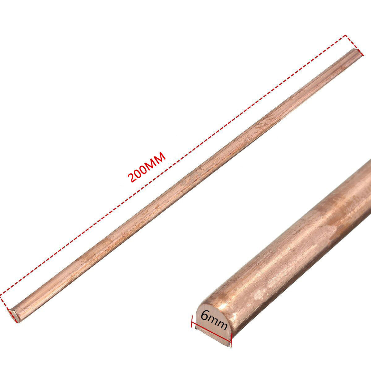 1x 99.9% Pure Copper Cu Metal Rod Tube Cylinder Diameter 6mm Length 200mm