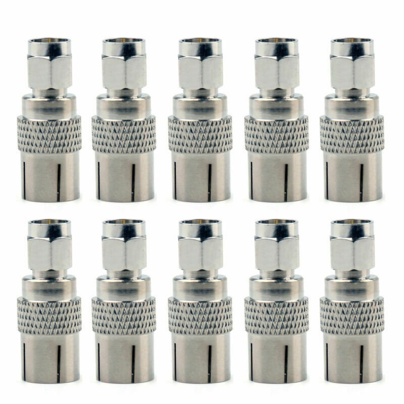 10Pcs Adapter IEC PAL DVB-T TV Female Jack To SMA Plug Male Connector F/M B5
