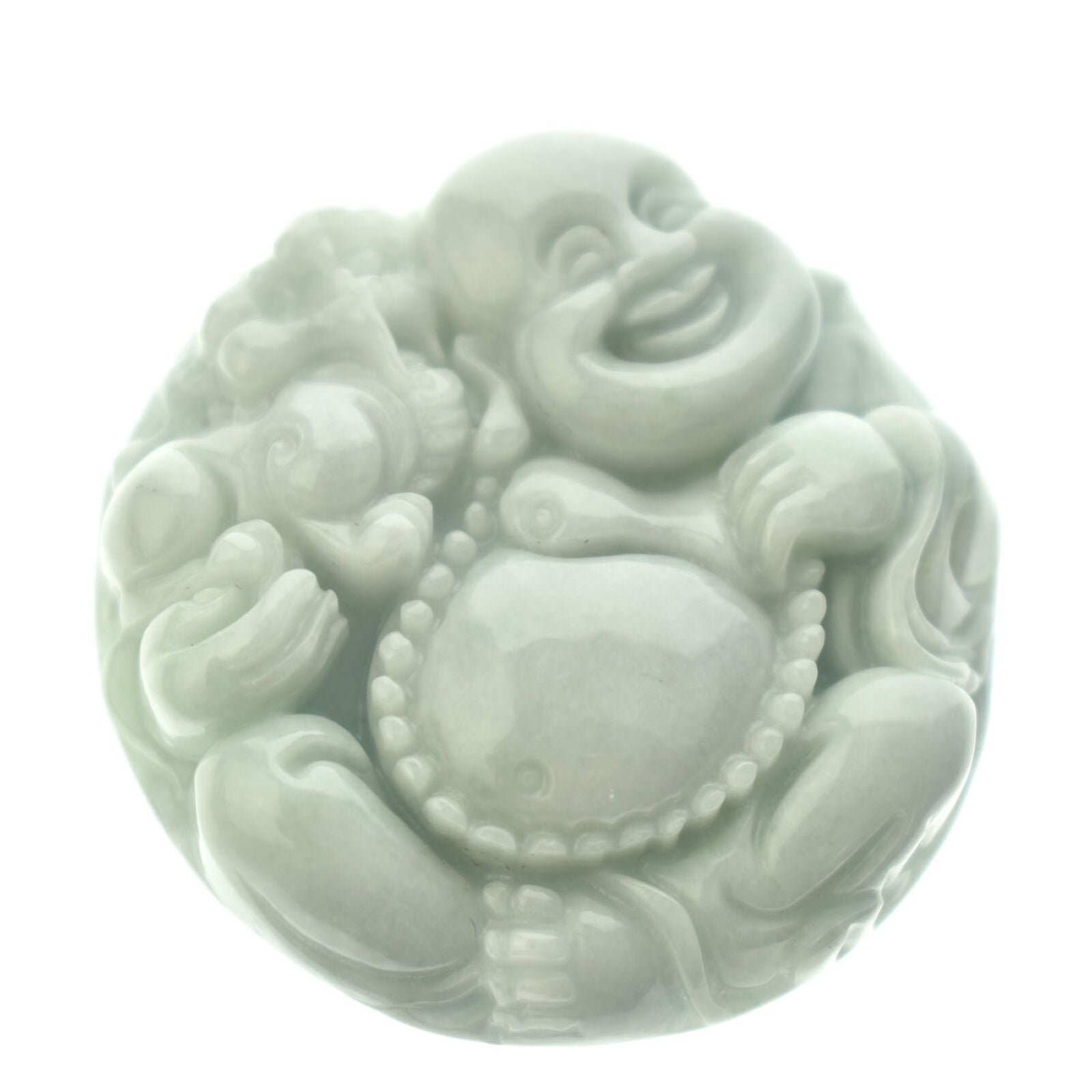 Icy Green Natural A Jade Jadeite Pendant Buddha God