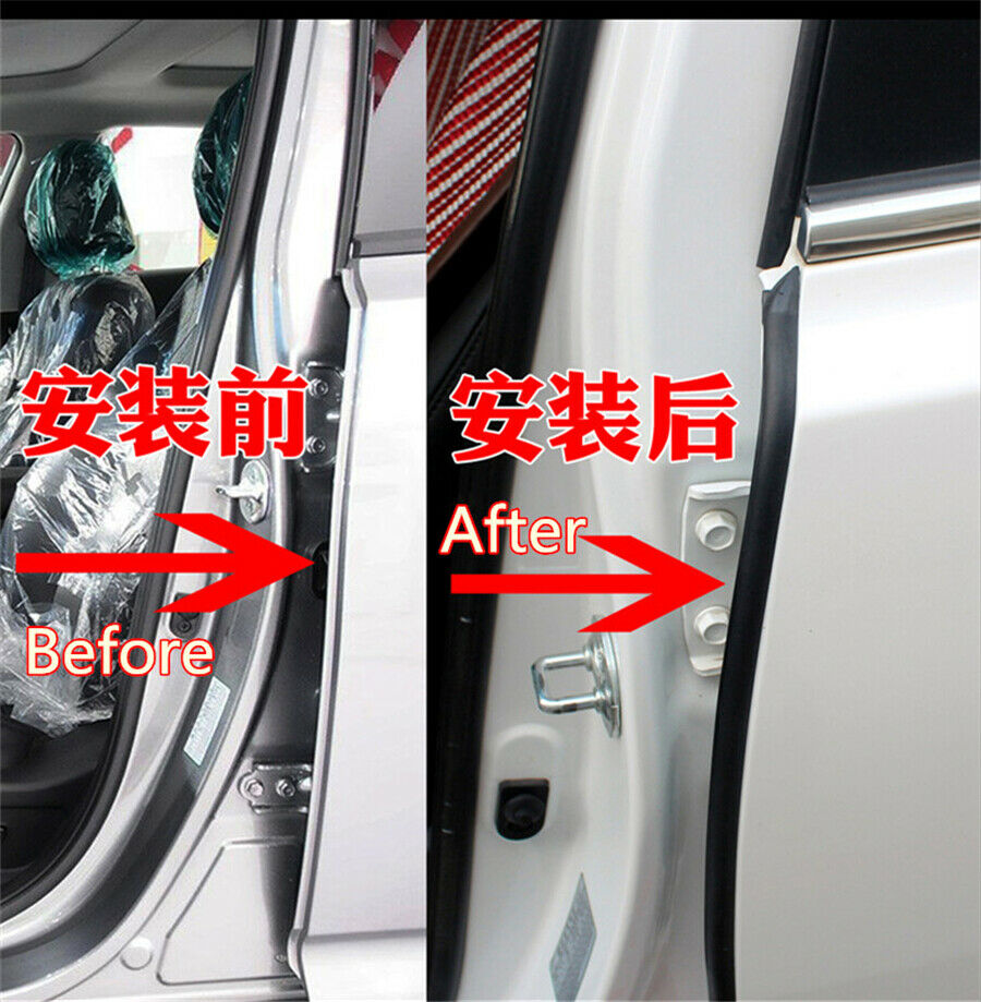 2Pc 80cm B Pillar Anti-Noise Rubber Seal Strip Car Door Dustproof Sealing Strip