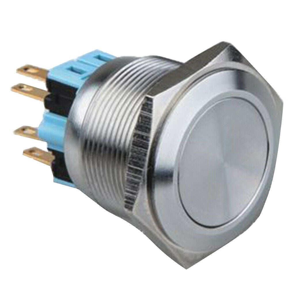 25mm Stainless Steel Push Button Switch 1NO1NC Flat Round Self-reset