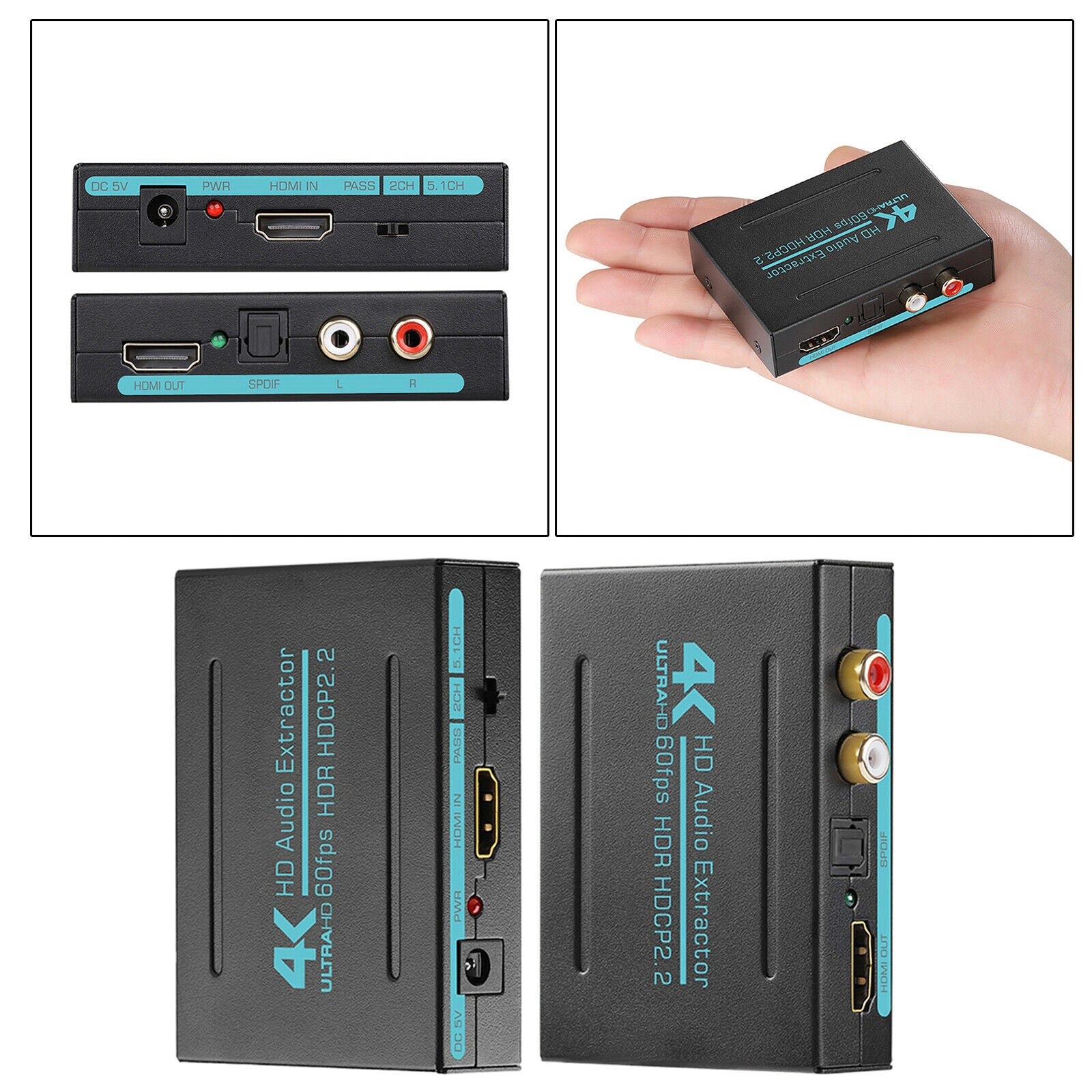 4K HD HDMI 2.0 Audio Extractor Splitter Converter High Resolution Premium