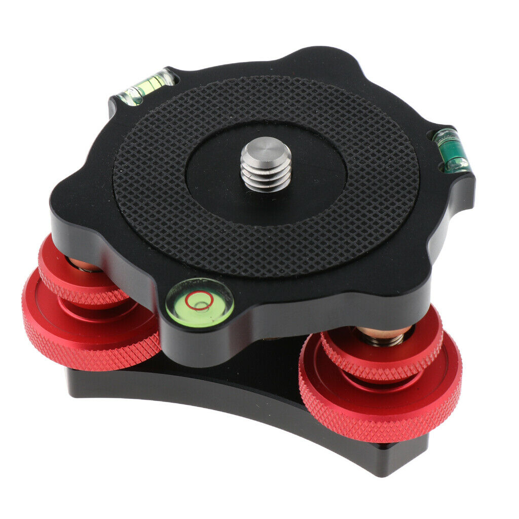 Photography Tripod Leveler Tri-Wheel Leveling Base with Level and 3/8 inch