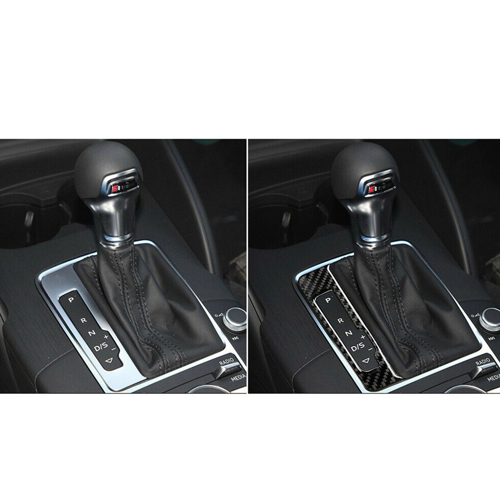 Car Carbon Fiber Gear Shift Panel Cover Trim Frame fit for Audi A3 8V 2014-2019