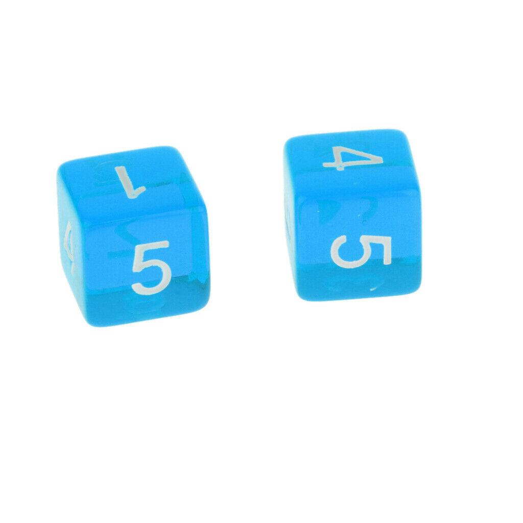 20x Blue Acrylic Polyhedral Dices D4 D6 D8 D12 Die for Roleplaying Supplies