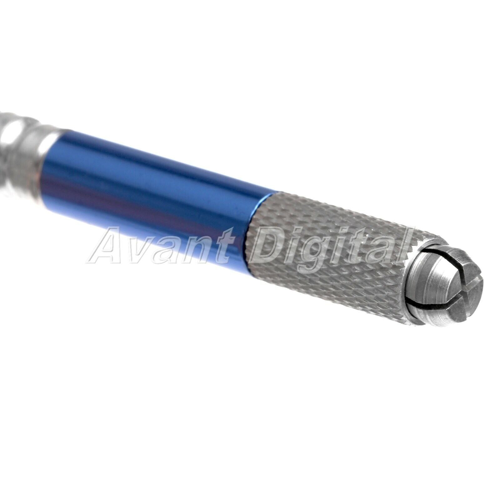 10pc 18Pin Bevel Blades Needles Permanent Eye Makeup Tool Manual Tattoo Pen Blue