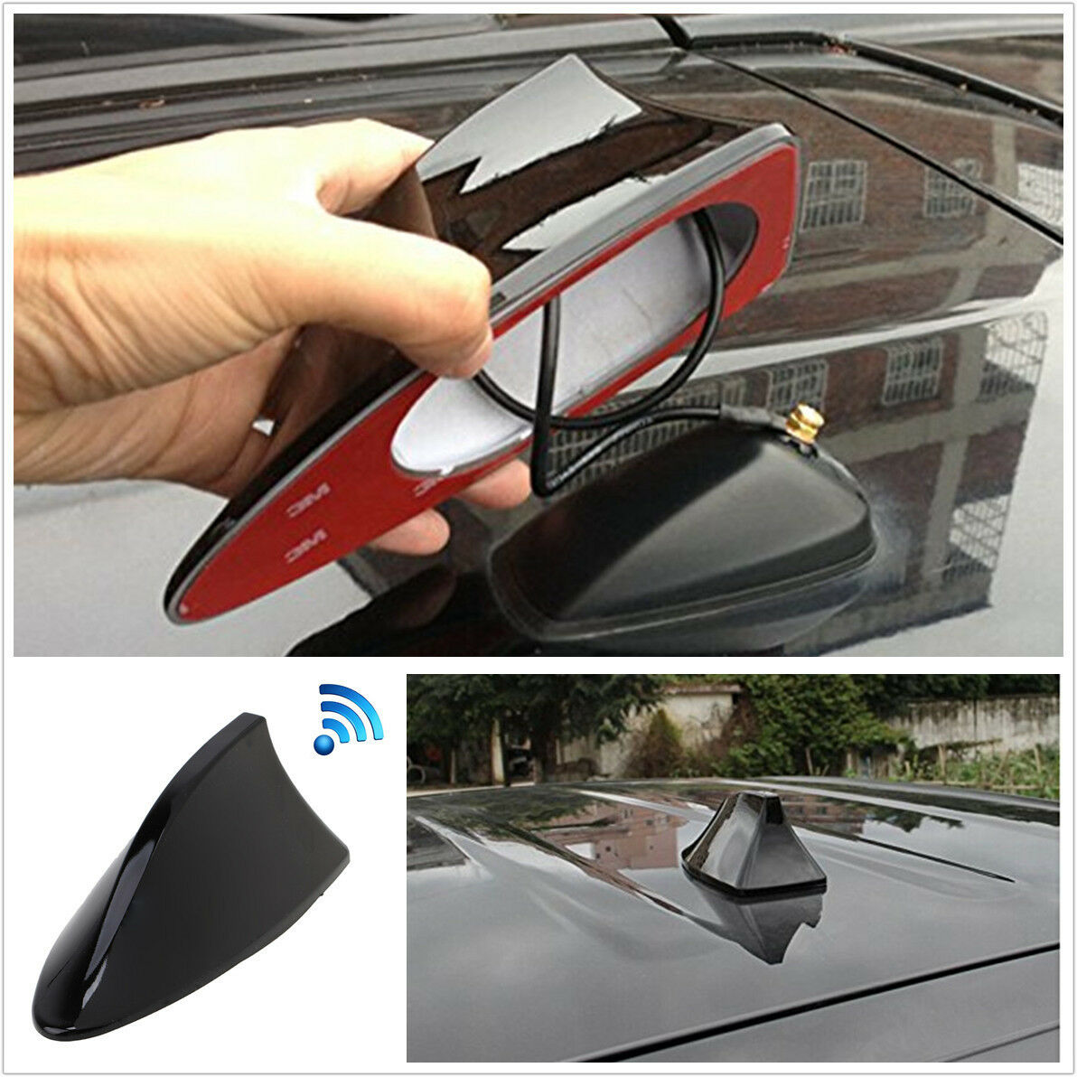 Auto Car Exterior Roof Decorative Shark Fin AM/FM Radio RV Signal Aerial Antenna