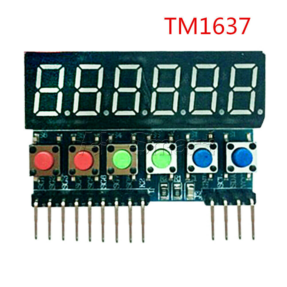 Digital TM1637 6-Bits Tube Display Key Scan Module IIC interface For Arduino