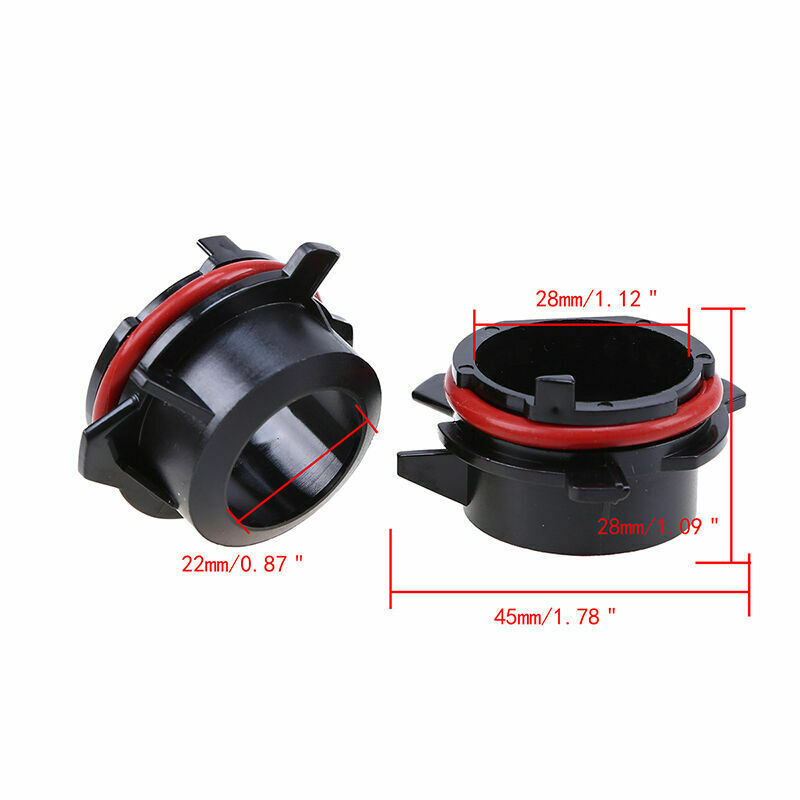 Universal Fits BMW E39-2 H7 HID Xenon Lamp Bulb Conversion Adapter Holder Black