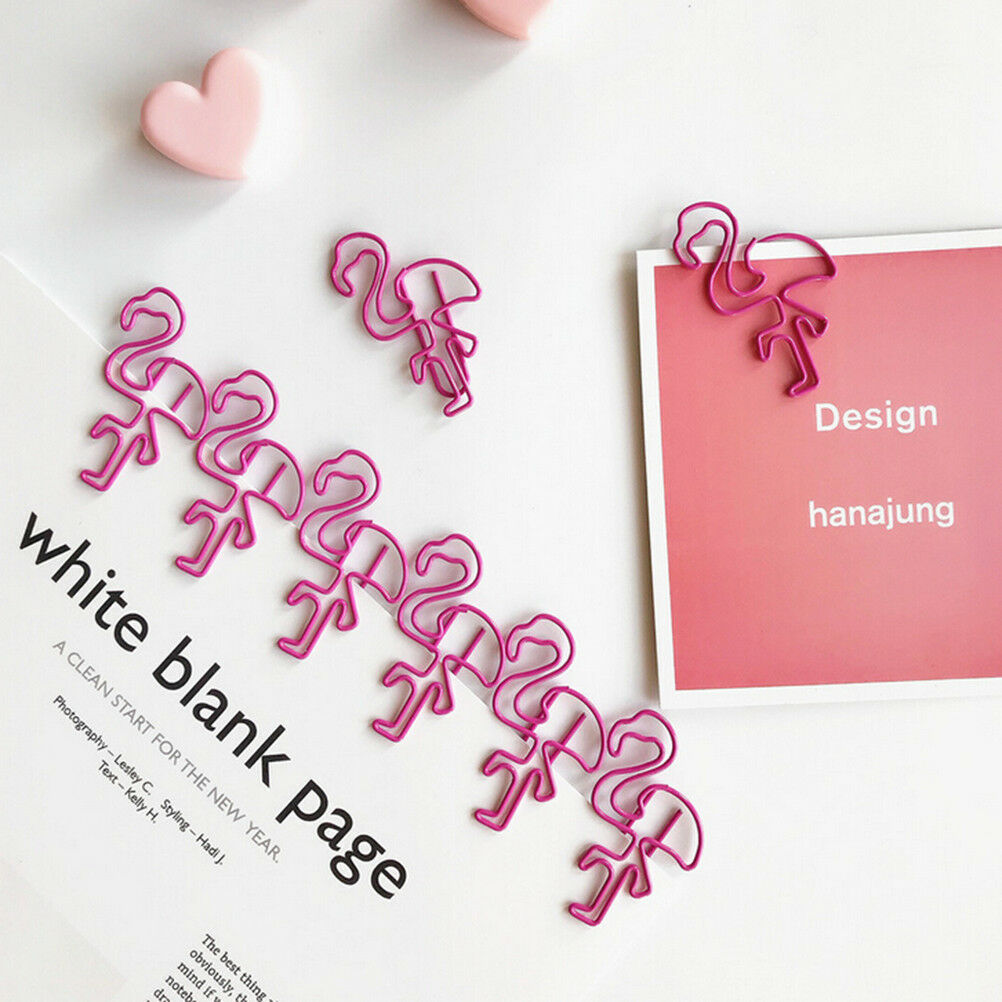 5Pcs/lot Pink Flamingo Bookmark Planner Paper Clip for Book Stationery Sch.l8