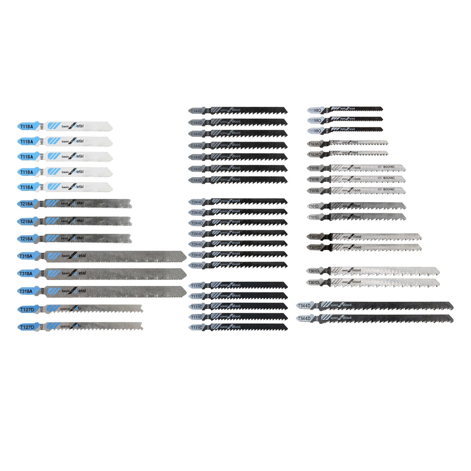 48Pieces Various Jigsaw Blades for Woodworking Power Tools Accessories