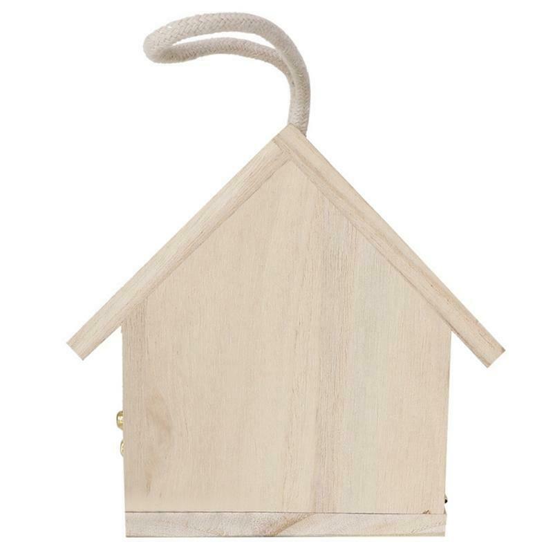 Wooden Bird House Hanging Nest Outside for Hummingbirds Finch Garden Patio Decor