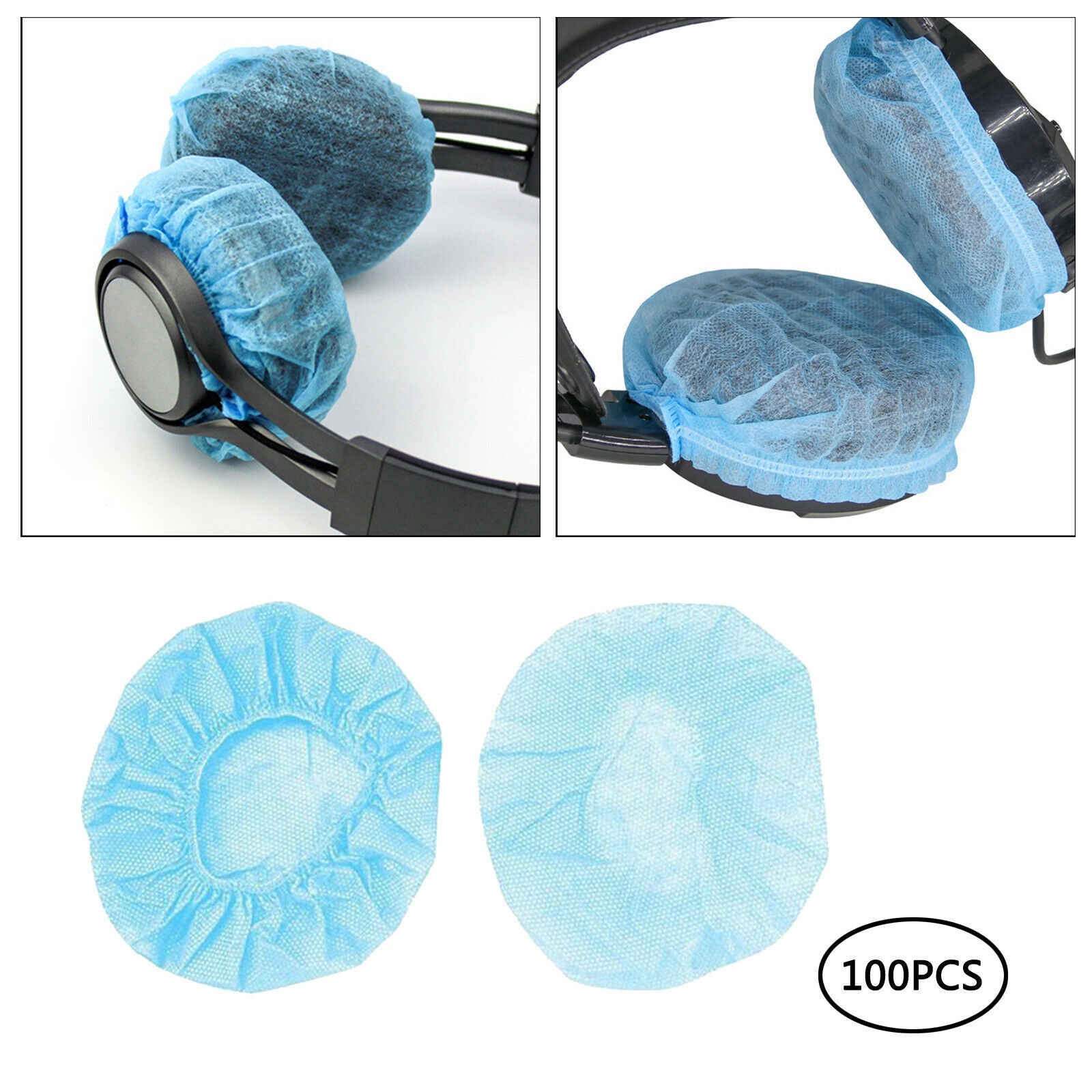 2Pieces Headphone Ear Covers Disposable Non-Woven Earpad Covers Stretchy Earcup
