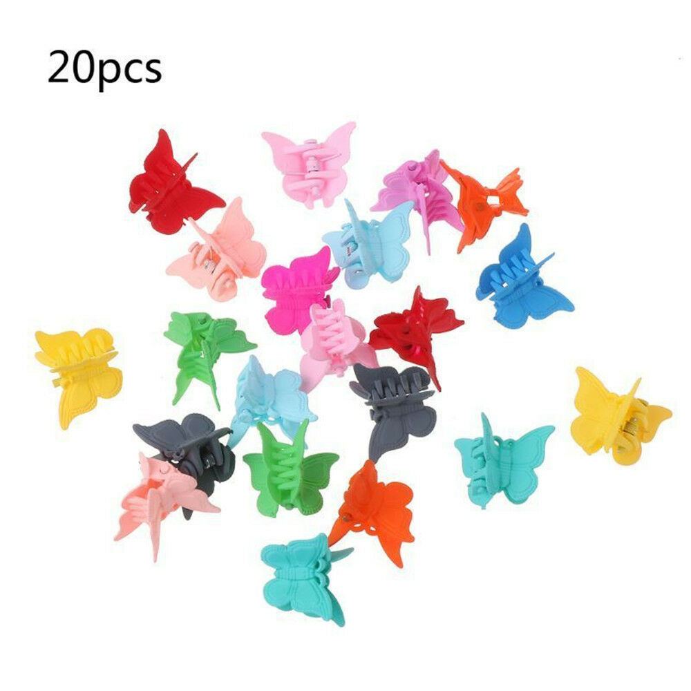20PCS Mini Hair Claws Multi Colors Hair Clips Butterfly Shape Hair Clamp Hairpin