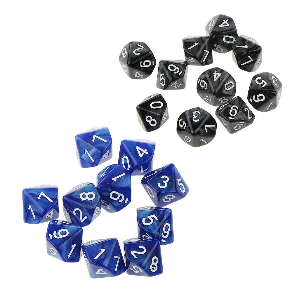 Multi sided dice set of 20 D10 Dungeons D&D RPG Role play