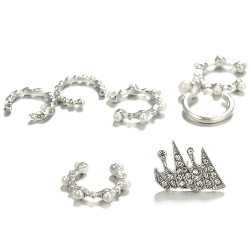 9PCS/Set Ear Clip Bohemia Ear Cuff Stud Crystal Ear Earrings Jewelry fashi.l8