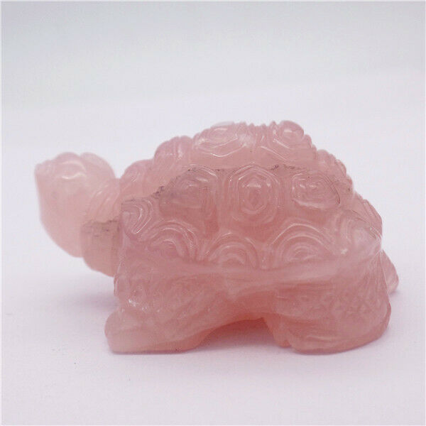 52x31x25mm Natural Rose Quartz Carved Sea Turtle Decoration Statue Decor HH7942