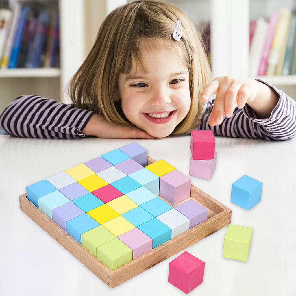 Colorful Wood Blocks, Building Block, Recognizing Colors, Math Counting,