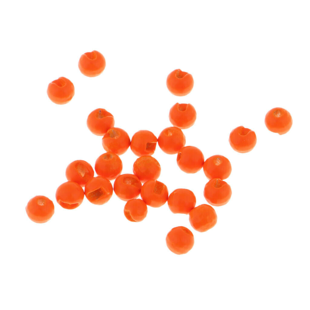25pcs Slotted Tungsten Fly Tying Beads Nymph Head Eyes Bead DIY 3.5mm Orange
