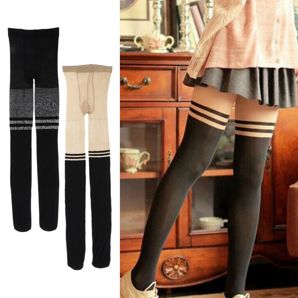 Fashion Patchwork Tights Transparent Footed Pantyhose Stretch Long Hosiery