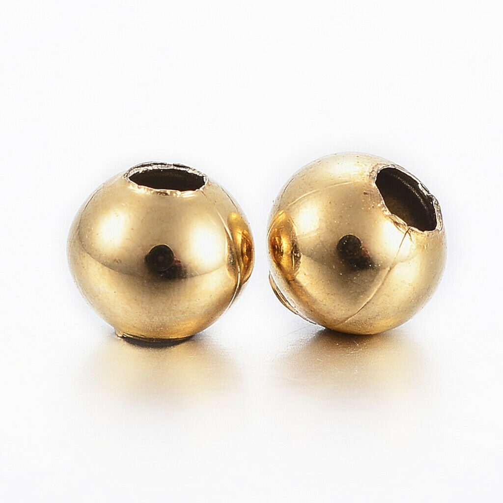 100x Round Spacer Beads, Stainless Steel, Jewelry Accessories, 4mm