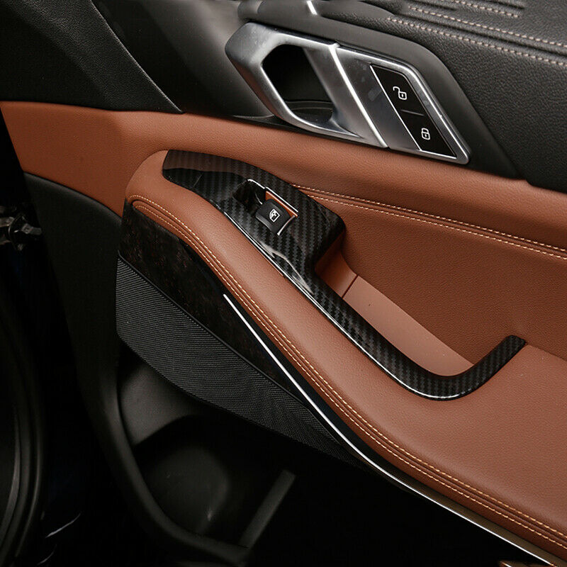 ABS Carbon Fiber Inner Window Switch Panel Cover Trim For BMW X5 G05 2019 2020